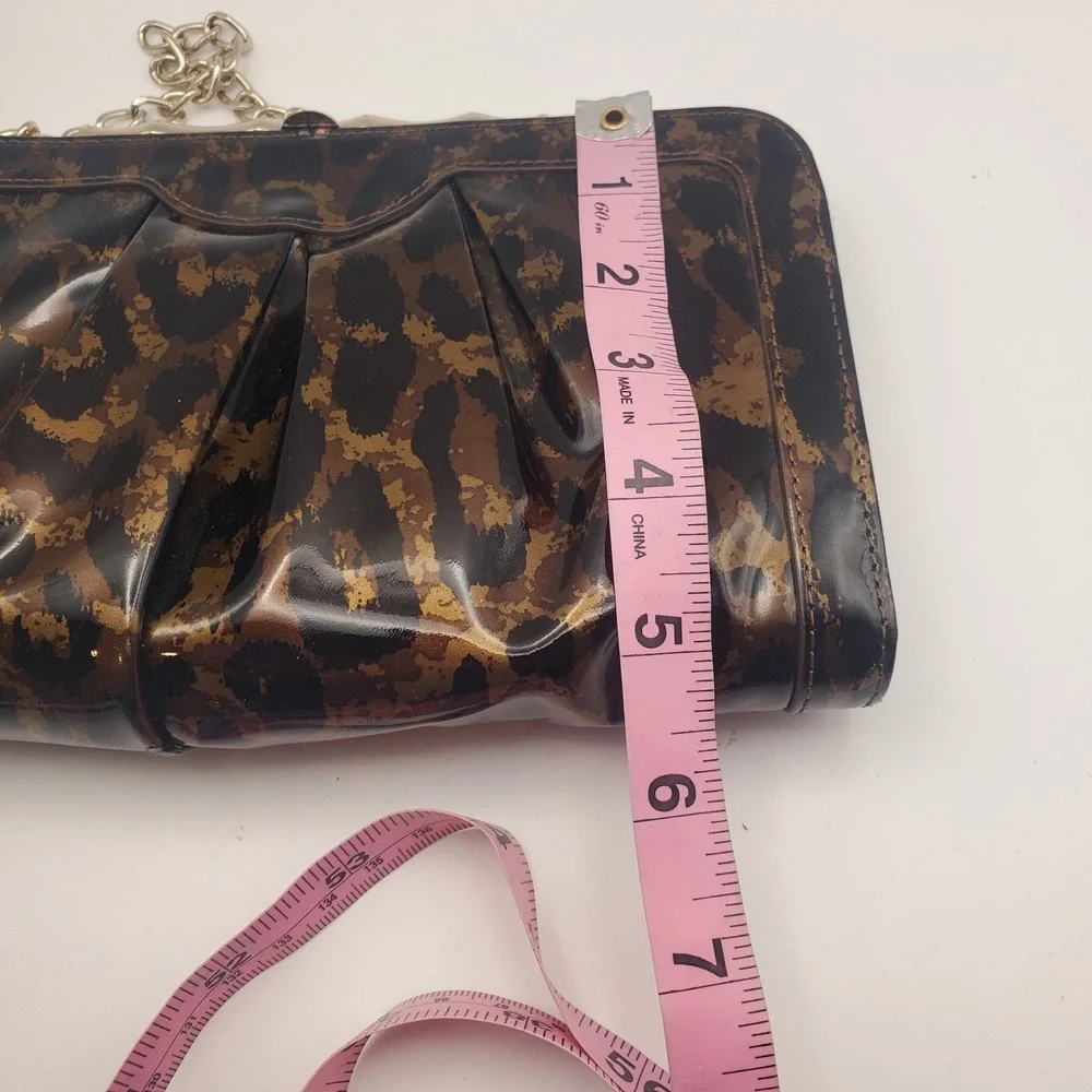 Elaine Turner Clutch‎ Purse Clasp Animal Print Organizer Chain Strap Formal Vtg